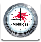 Mobilgas Neon Clock
