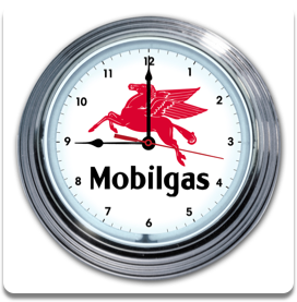 Mobilgas Neon Clock