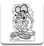 B&W Rat Fink Sign